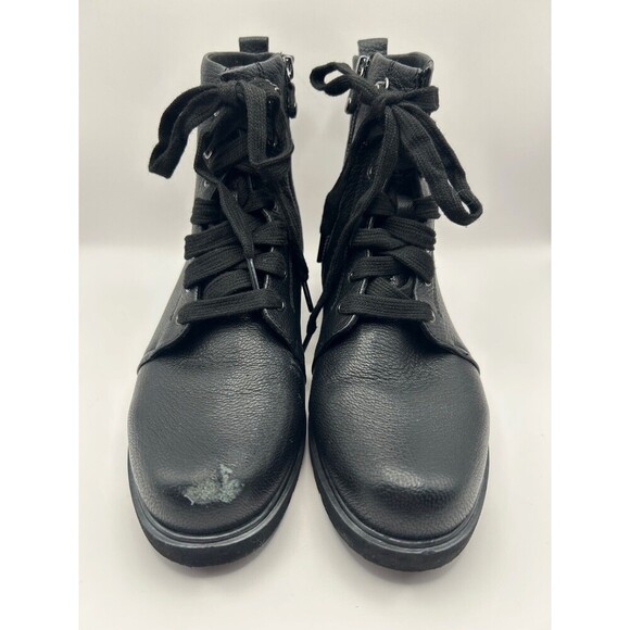 Munro Hartley Black Leather Ankle Boots Women's Size 9.5M-Scuffed toe - Picture 2 of 11